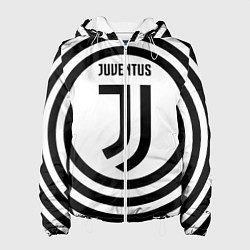 Куртка с капюшоном женская FC Juventus Round, цвет: 3D-белый