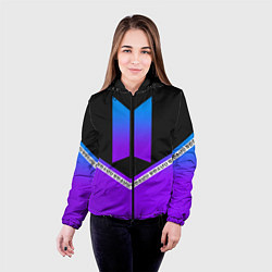 Куртка с капюшоном женская BTS: Neon Symbol цвета 3D-черный — фото 2