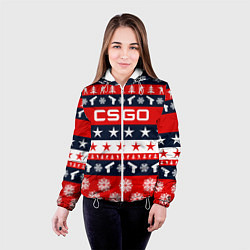 Куртка с капюшоном женская CS:GO New Year, цвет: 3D-белый — фото 2