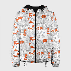 Женская куртка Лисички в зимнем лесу