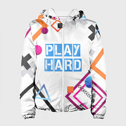 Куртка с капюшоном женская Play Hard, цвет: 3D-белый