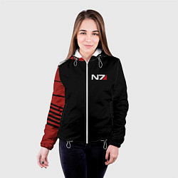 Куртка с капюшоном женская MASS EFFECT N7, цвет: 3D-белый — фото 2