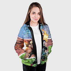 Куртка с капюшоном женская Геройская Академия, цвет: 3D-черный — фото 2