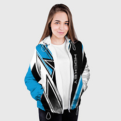 Куртка с капюшоном женская Hockey black blue white, цвет: 3D-белый — фото 2
