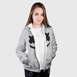 Куртка с капюшоном женская Marshmello: Grey Face, цвет: 3D-белый — фото 2