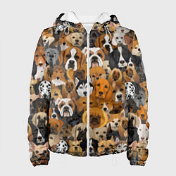 Куртка с капюшоном женская Породы собак, цвет: 3D-белый