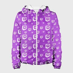 Куртка с капюшоном женская Twitch: Violet Pattern, цвет: 3D-белый