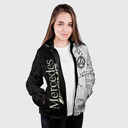 Куртка с капюшоном женская Mercedes AMG: Techno Style, цвет: 3D-черный — фото 2
