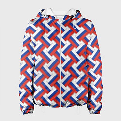 Женская куртка Российский триколор плетёнка