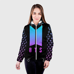 Куртка с капюшоном женская BTS: Neon Night, цвет: 3D-белый — фото 2