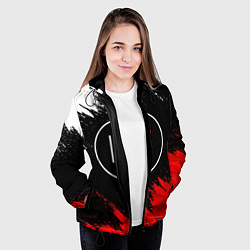 Куртка с капюшоном женская 21 Pilots: Black & Red, цвет: 3D-черный — фото 2