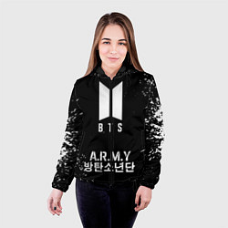 Куртка с капюшоном женская BTS ARMY, цвет: 3D-черный — фото 2