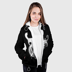 Куртка с капюшоном женская Hollow Knight, цвет: 3D-белый — фото 2