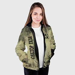 Куртка с капюшоном женская Сектор Газа, цвет: 3D-черный — фото 2