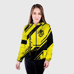 Куртка с капюшоном женская Cyberpunk 2077: Yellow Samurai, цвет: 3D-черный — фото 2