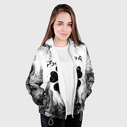 Куртка с капюшоном женская ЧЁРНЫЙ КЛЕВЕР, цвет: 3D-белый — фото 2