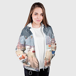 Куртка с капюшоном женская Новогодние каникулы, цвет: 3D-белый — фото 2