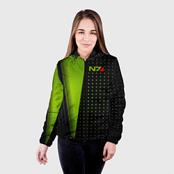 Куртка с капюшоном женская Mass Effect N7, цвет: 3D-черный — фото 2
