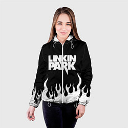 Куртка с капюшоном женская Linkin Park: Black Flame, цвет: 3D-белый — фото 2