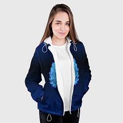 Куртка с капюшоном женская Знаки Зодиака Дева, цвет: 3D-белый — фото 2