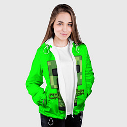 Куртка с капюшоном женская MINECRAFT CREEPER, цвет: 3D-белый — фото 2