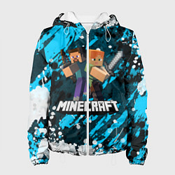 Куртка с капюшоном женская Minecraft Майнкрафт, цвет: 3D-белый