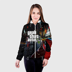 Куртка с капюшоном женская Grand Theft Auto V, цвет: 3D-белый — фото 2