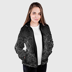 Куртка с капюшоном женская Модульный узор, цвет: 3D-черный — фото 2