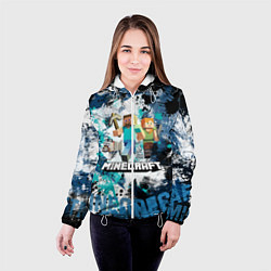 Куртка с капюшоном женская Minecraft Майнкрафт, цвет: 3D-белый — фото 2