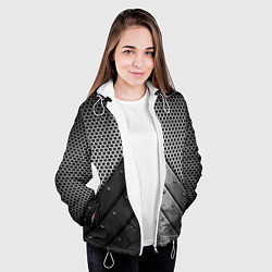 Куртка с капюшоном женская Броня металлическая, цвет: 3D-белый — фото 2