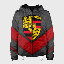 Куртка с капюшоном женская PORSCHE, цвет: 3D-черный