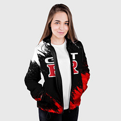 Куртка с капюшоном женская NISSAN GTR, цвет: 3D-черный — фото 2