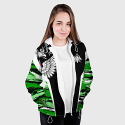 Куртка с капюшоном женская Пограничные Войска, цвет: 3D-белый — фото 2