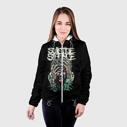 Куртка с капюшоном женская Suicide silence, цвет: 3D-белый — фото 2