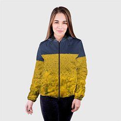 Куртка с капюшоном женская Рапсовое поле, цвет: 3D-черный — фото 2