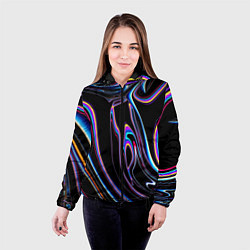 Куртка с капюшоном женская Отражение, цвет: 3D-черный — фото 2