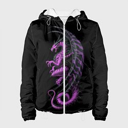 Куртка с капюшоном женская Purple Dragon, цвет: 3D-белый