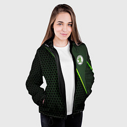 Куртка с капюшоном женская Skoda, цвет: 3D-черный — фото 2