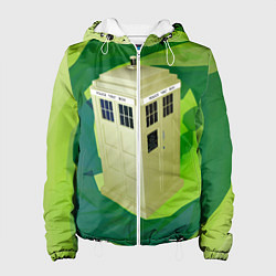 Куртка с капюшоном женская CRAZY TARDIS, цвет: 3D-белый