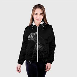 Куртка с капюшоном женская Леопард, цвет: 3D-белый — фото 2