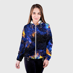 Куртка с капюшоном женская Космос, цвет: 3D-белый — фото 2