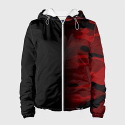 Куртка с капюшоном женская RED BLACK MILITARY CAMO, цвет: 3D-белый