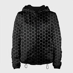 Куртка с капюшоном женская СЕРЫЕ СОТЫ, цвет: 3D-черный