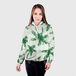 Куртка с капюшоном женская Пальмовый рай, цвет: 3D-белый — фото 2