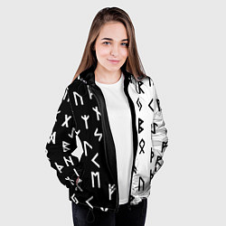 Куртка с капюшоном женская РУНЫ, цвет: 3D-черный — фото 2