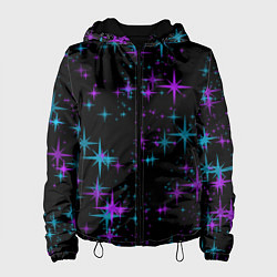 Куртка с капюшоном женская ЗВЕЗДЫ NEON, цвет: 3D-черный