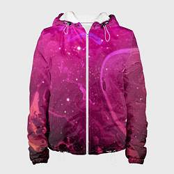 Куртка с капюшоном женская РОЗОВЫЙ КОСМОС, цвет: 3D-белый