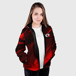 Куртка с капюшоном женская MASS EFFECT N7, цвет: 3D-черный — фото 2