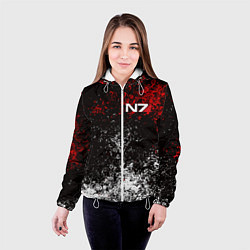 Куртка с капюшоном женская MASS EFFECT N7, цвет: 3D-белый — фото 2