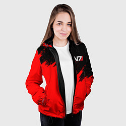 Куртка с капюшоном женская MASS EFFECT N7, цвет: 3D-черный — фото 2